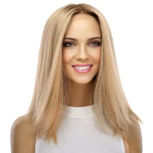 16" Ponytail Silk Part Wig Golden Blonde