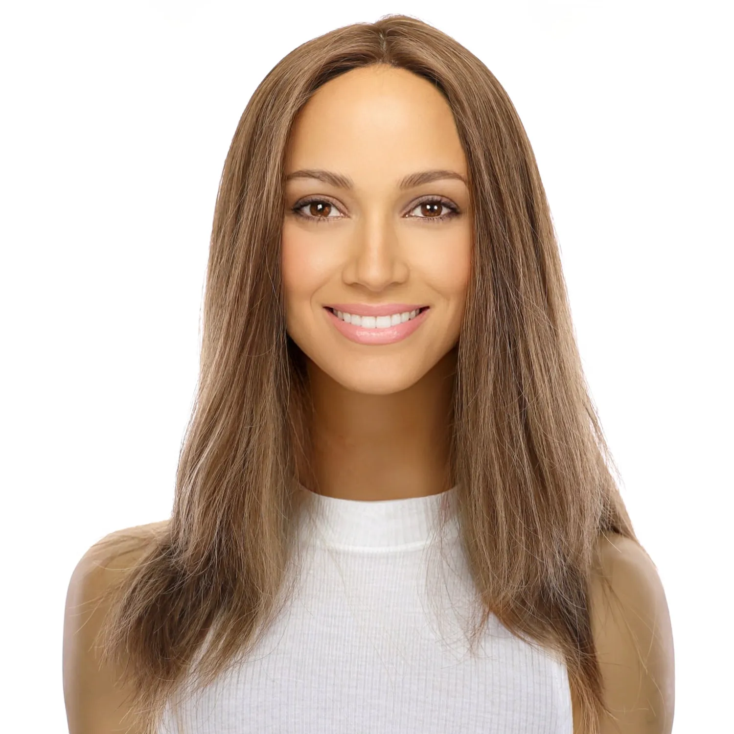16" Ponytail Silk Part Wig Light Brown Babylight