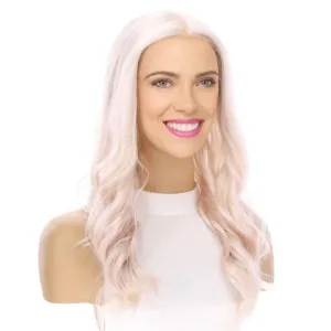 22" Ponytail Silk Part Wig Ice Blonde