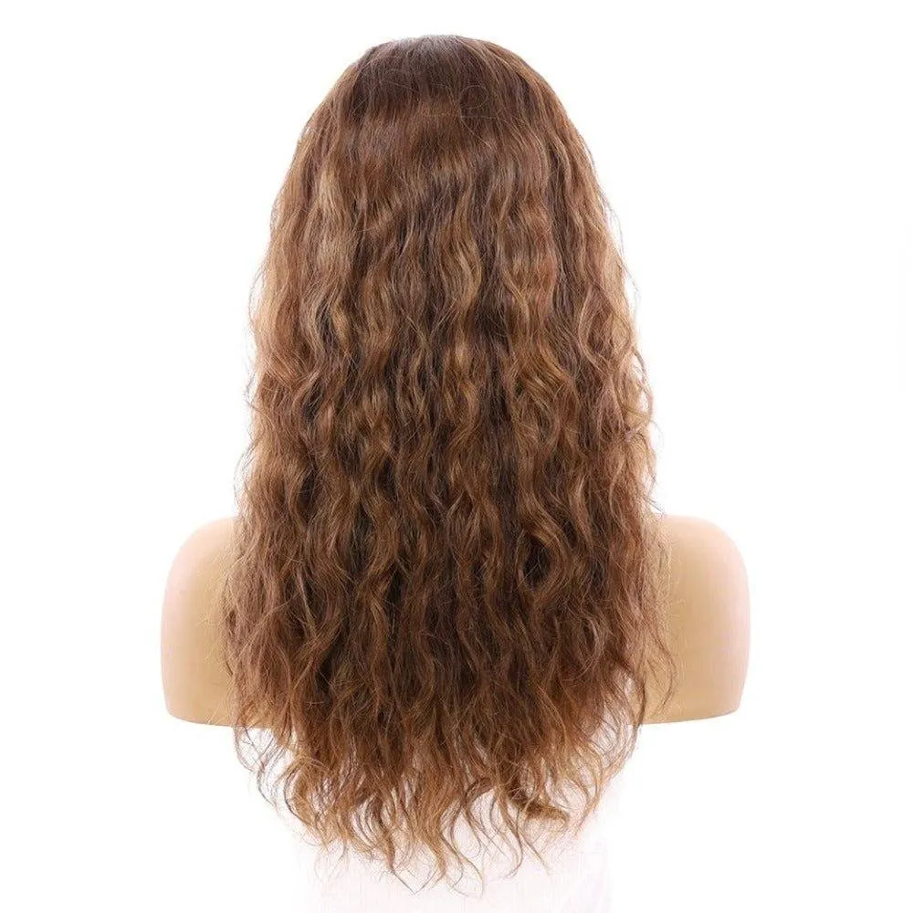 22" Ponytail Silk Part Wig Medium Brown Babylight Wavy