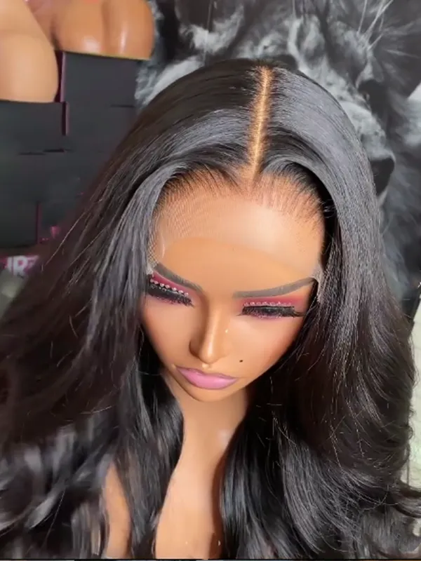 24hrs shipping Undetectable 360 HD Lace Virgin Human Hair Body Wave Black Color Wigs NCF120