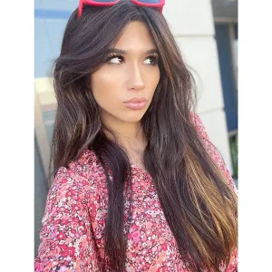 26" Ponytail Silk Top Wig Dark Brown Balayage