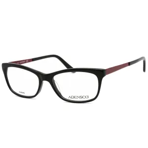 Adensco Women's Eyeglasses - Black Frame Fixed Nose Pads Clear Lens | Ad 215 0807 00
