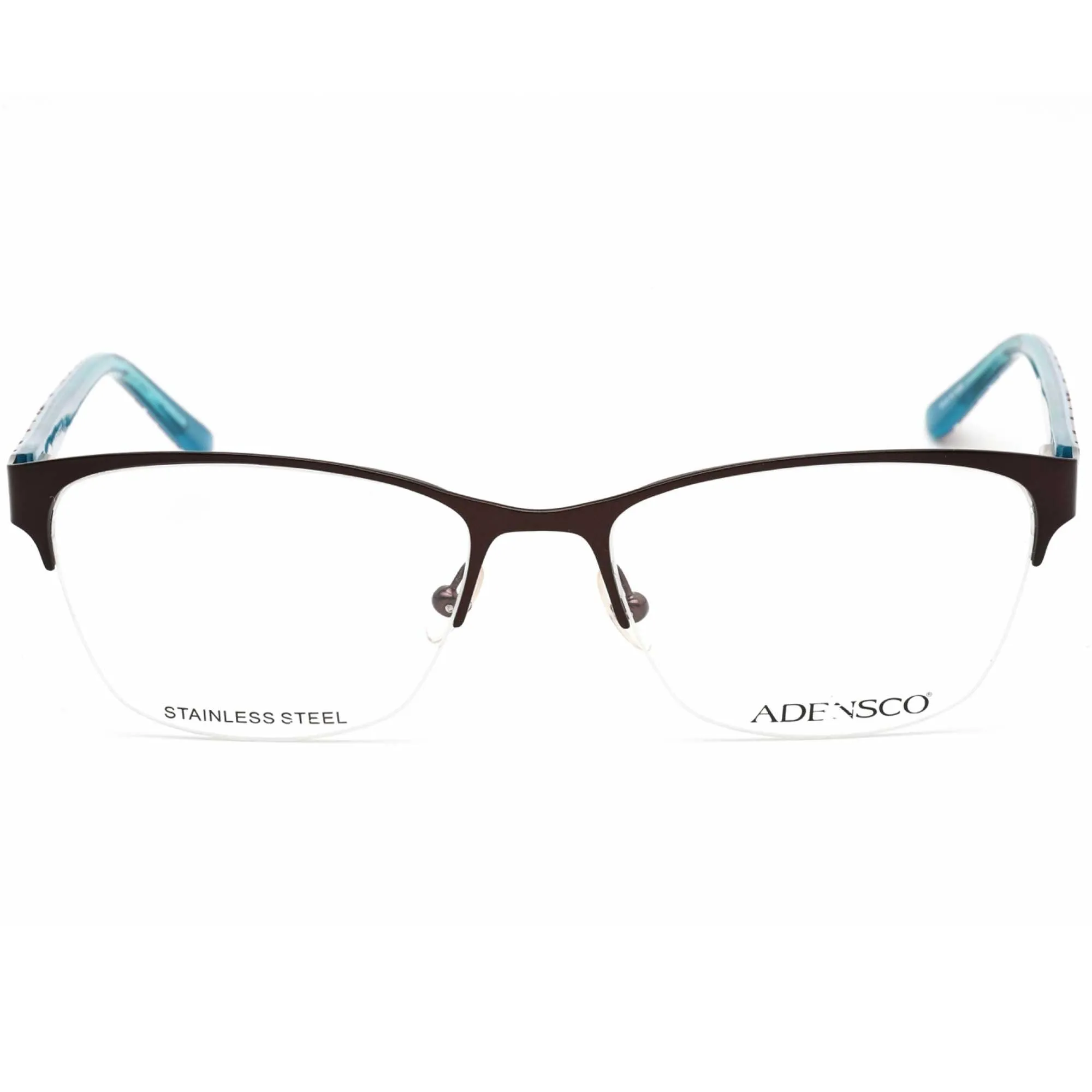 Adensco Women's Eyeglasses - Plum Half Rim Frame Clear Demo Lens | Ad 221 00T7 00