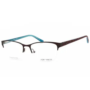 Adensco Women's Eyeglasses - Plum Half Rim Frame Clear Demo Lens | Ad 221 00T7 00