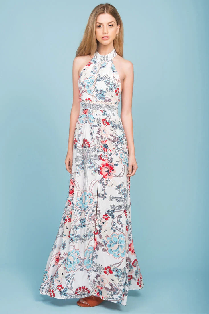 Baylor Floral Maxi Dress White