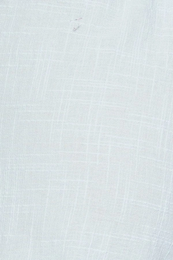Blue High Waist Linen Blend Elastic Waist Frill Hem Short