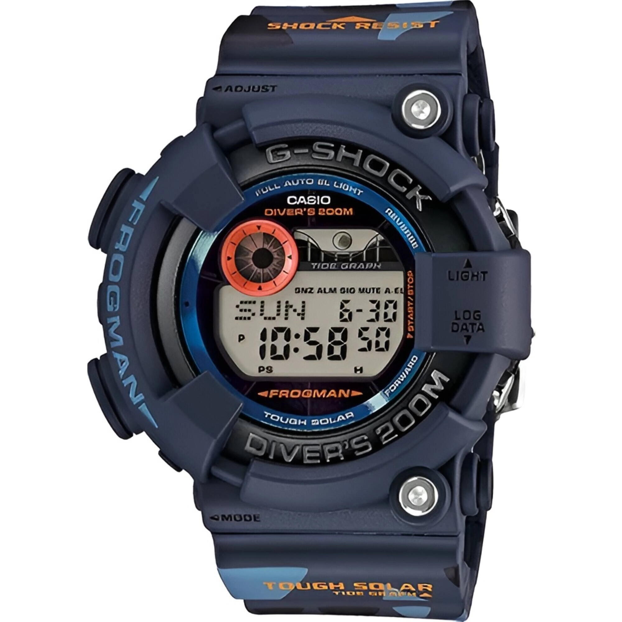 Casio Men's Digital Watch - G-Shock World Time Blue Camouflage Strap | GF8250CM-2