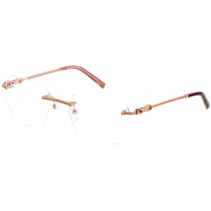 Charriol Women's Eyeglasses - Shiny Pink/Gold/Burgundy Metal Cat Eye | PC71033 C03