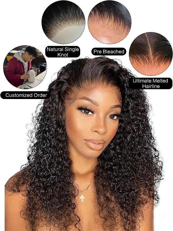 Chinalacewig Human Hair Blunt Cut Bob Relaxed Hair Yaki Bob HD Lace Front Wig CF061