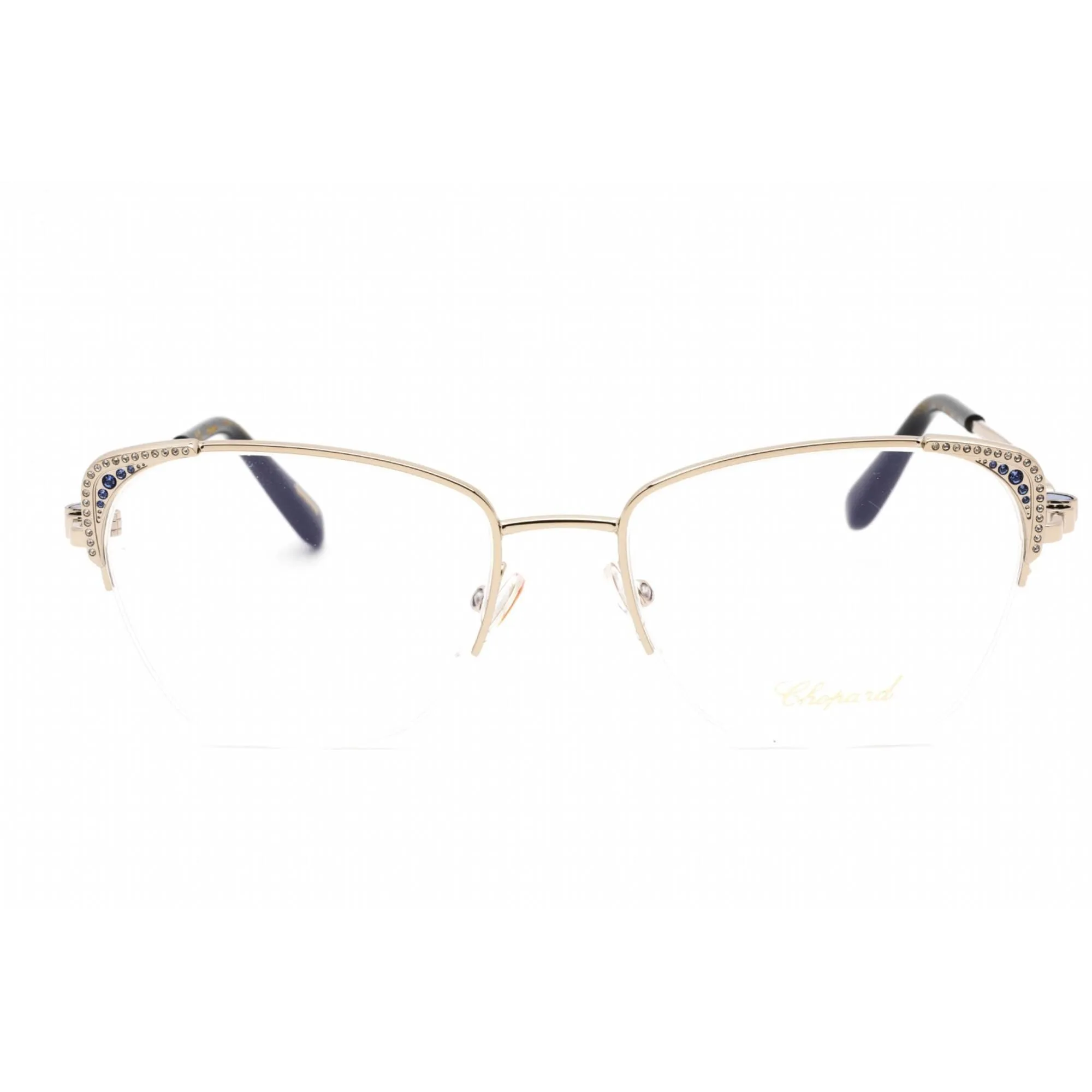 Chopard Women's Eyeglasses - Gold Half Rim Cat Eye Frame Clear Lens | VCHD81S 0594