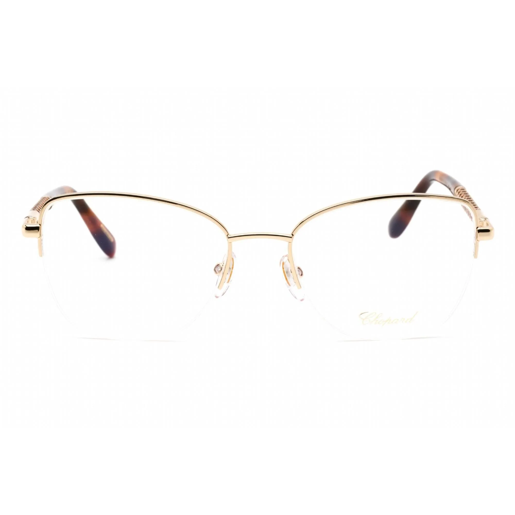 Chopard Women's Eyeglasses - Shiny Rose Gold Metal Rectangular Frame | VCHF46 300Y