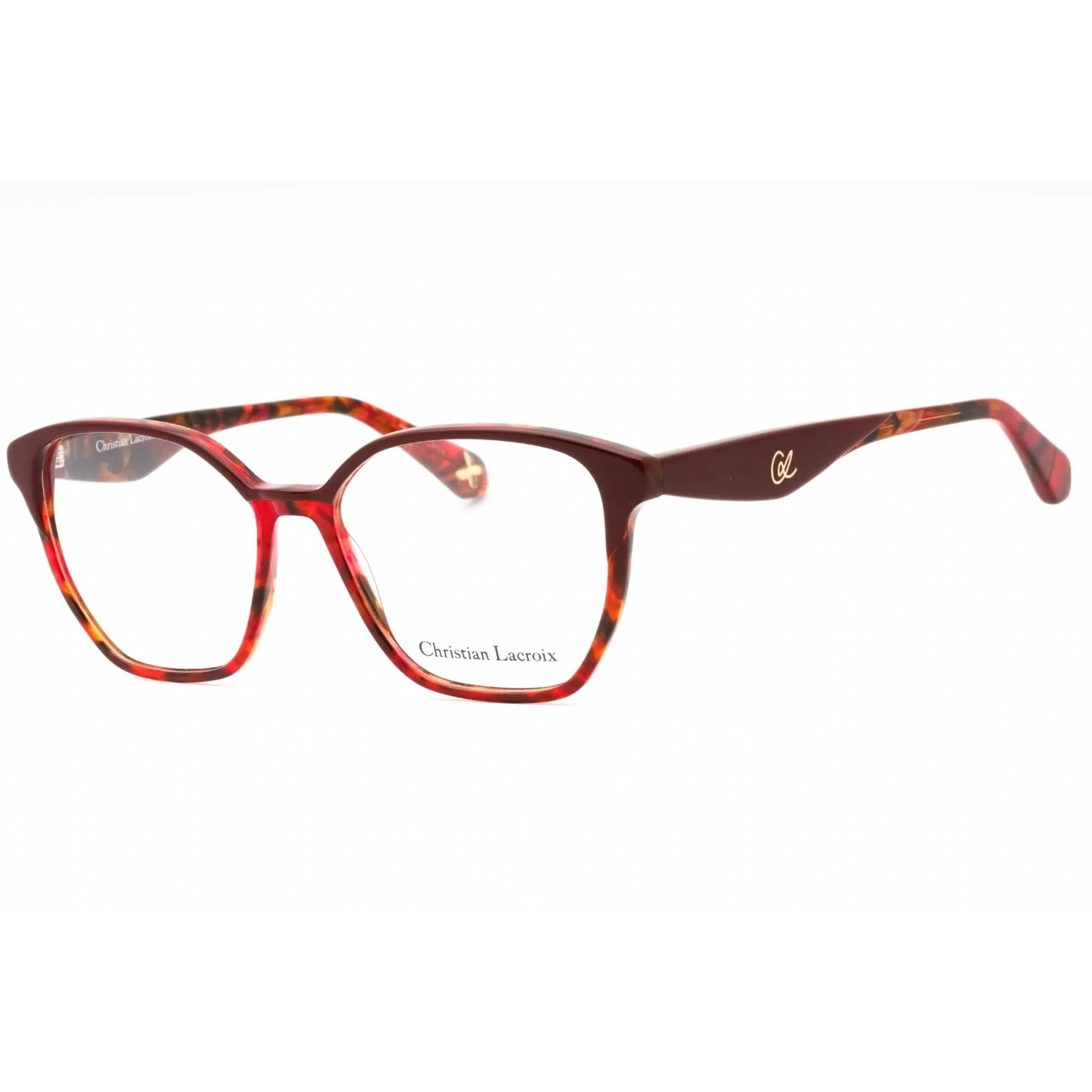 Christian Lacroix Women's Eyeglasses - Red/Brown Plastic Cat Eye Frame | CL1123 204