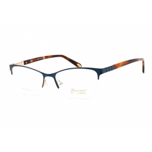Emozioni Women's Eyeglasses - Clear Lens Blue Gold Metal Cat Eye Frame | 4379 0KY2 00