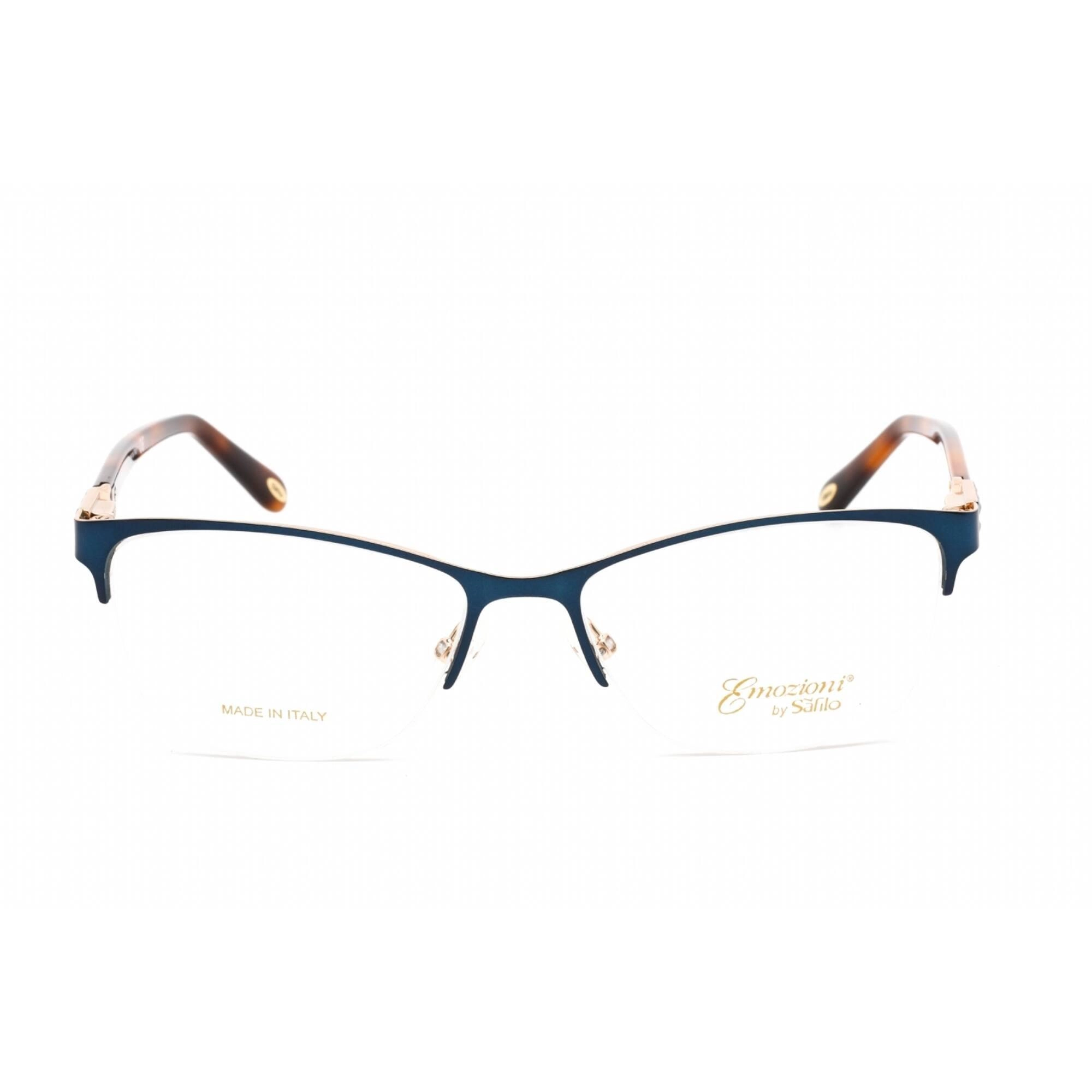 Emozioni Women's Eyeglasses - Clear Lens Blue Gold Metal Cat Eye Frame | 4379 0KY2 00
