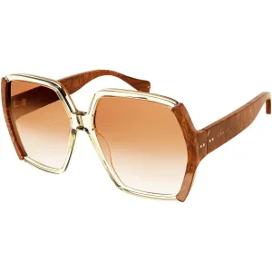 Gucci Women's Sunglasses - Brown Acetate Butterfly Frame Orange Lens | GG1065S 001