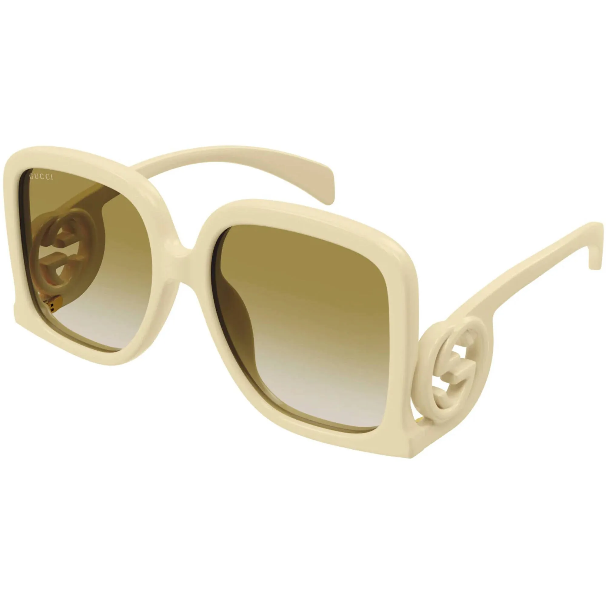 Gucci Women's Sunglasses - Ivory Full Rim Oversized Frame Brown Lens | GG1326S 002