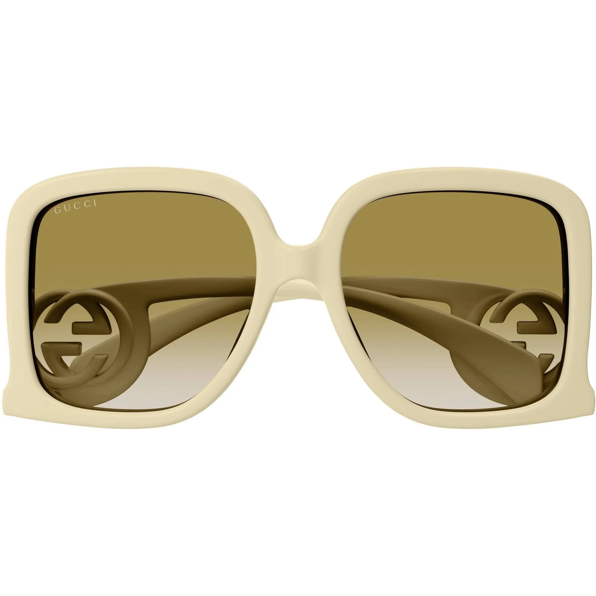Gucci Women's Sunglasses - Ivory Full Rim Oversized Frame Brown Lens | GG1326S 002