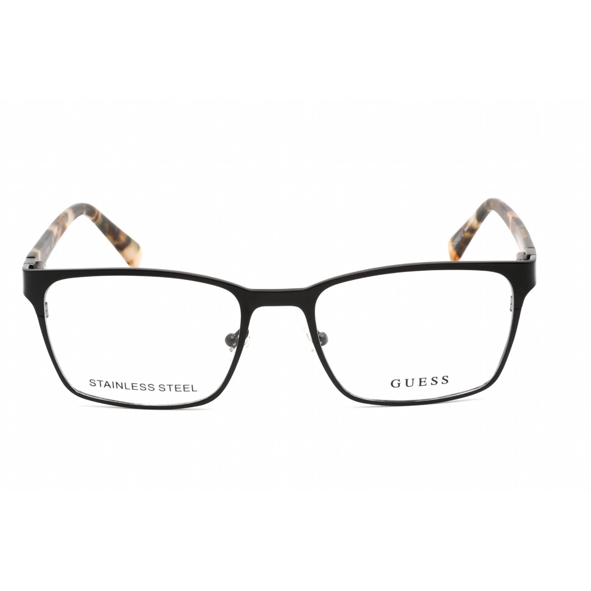 Guess Women's Eyeglasses - Full Rim Rectangular Matte Black Metal Frame | GU50019 002