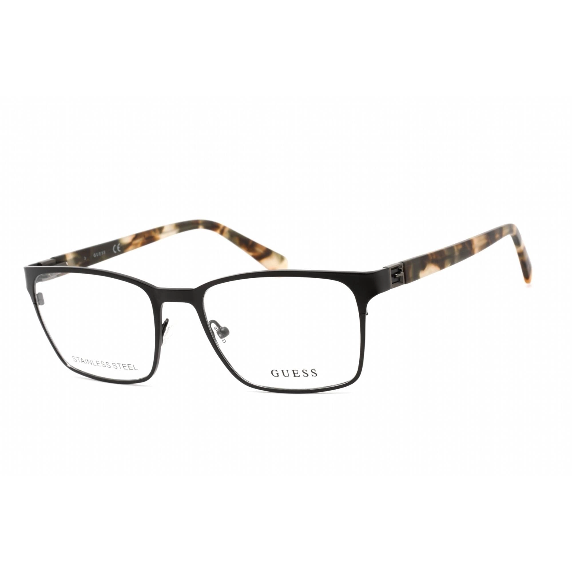 Guess Women's Eyeglasses - Full Rim Rectangular Matte Black Metal Frame | GU50019 002