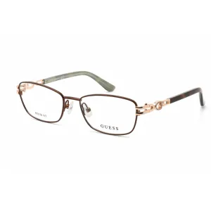 Guess Women's Eyeglasses - Matte Dark Brown Rectangular Full Rim Frame | GU2687 049