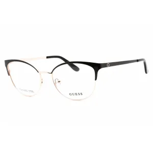 Guess Women's Eyeglasses - Shiny Black Metal Full Rim Cat Eye Frame | GU2796 001