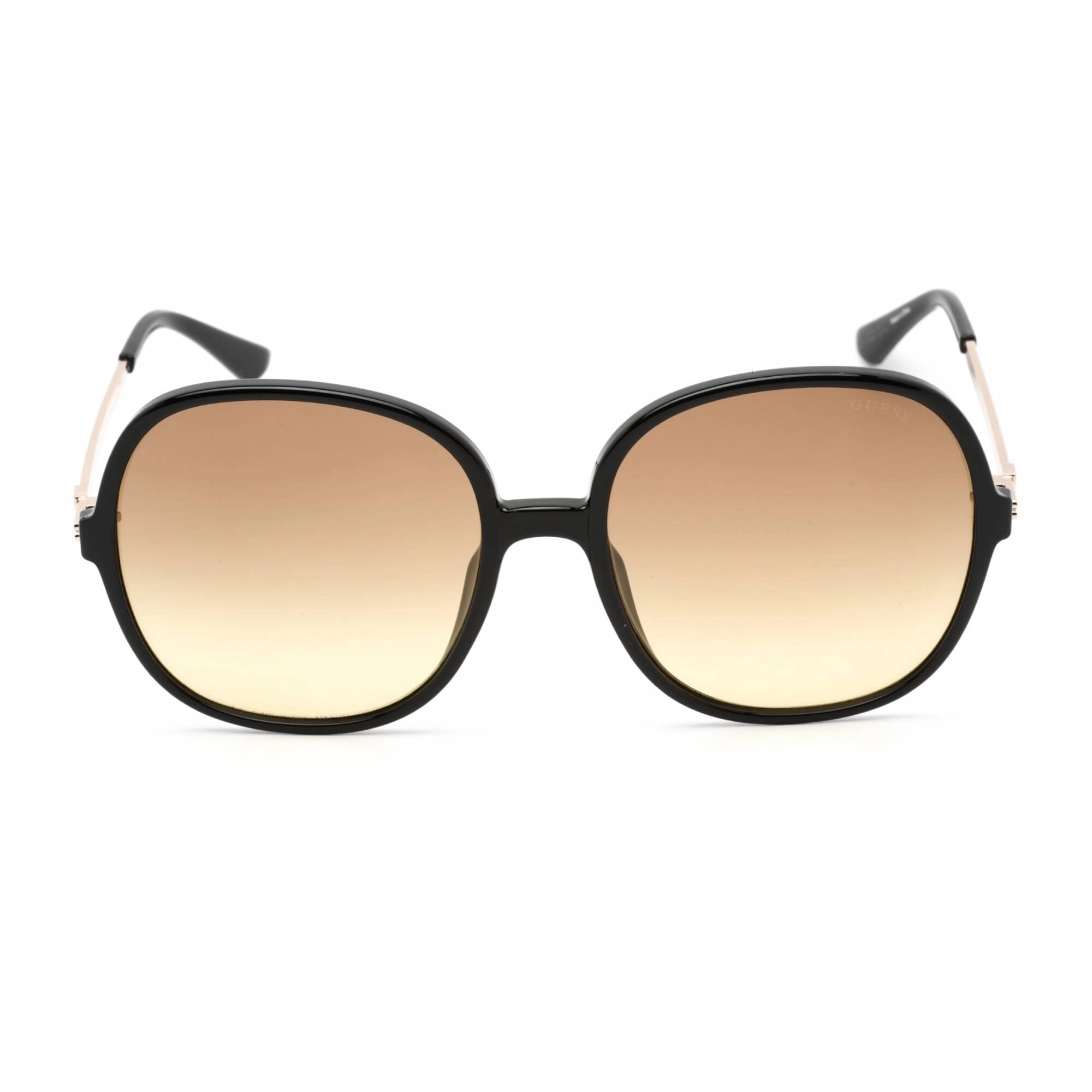 Guess Women's Sunglasses - Shiny Black Plastic Oval Shape Full Rim Frame | GU7844 01F