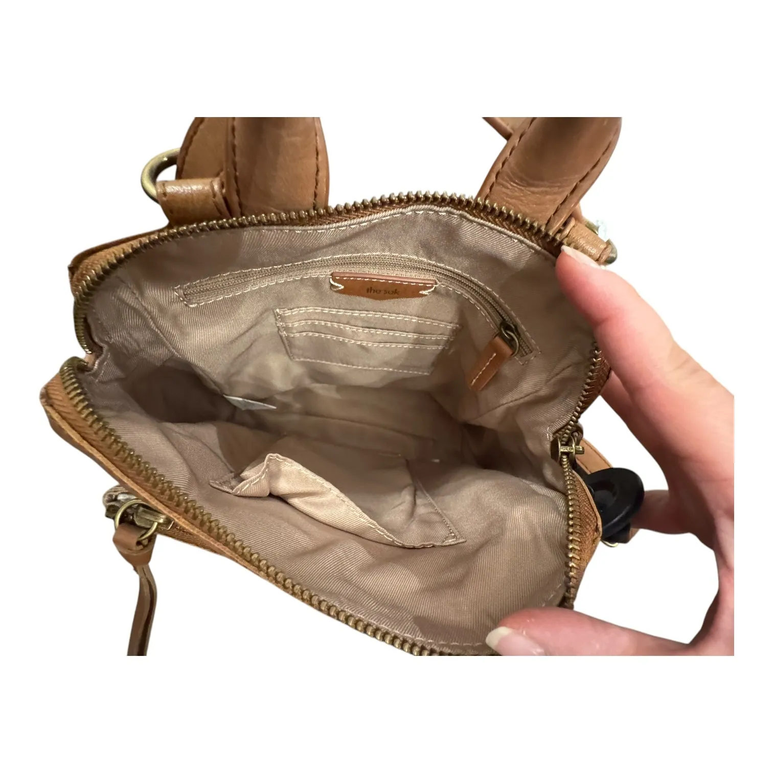 Handbag Leather By The Sak In Brown, Size:Small