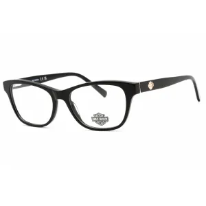 Harley Davidson Women's Eyeglasses - Full Rim Shiny Black Rectangular | HD0574 001
