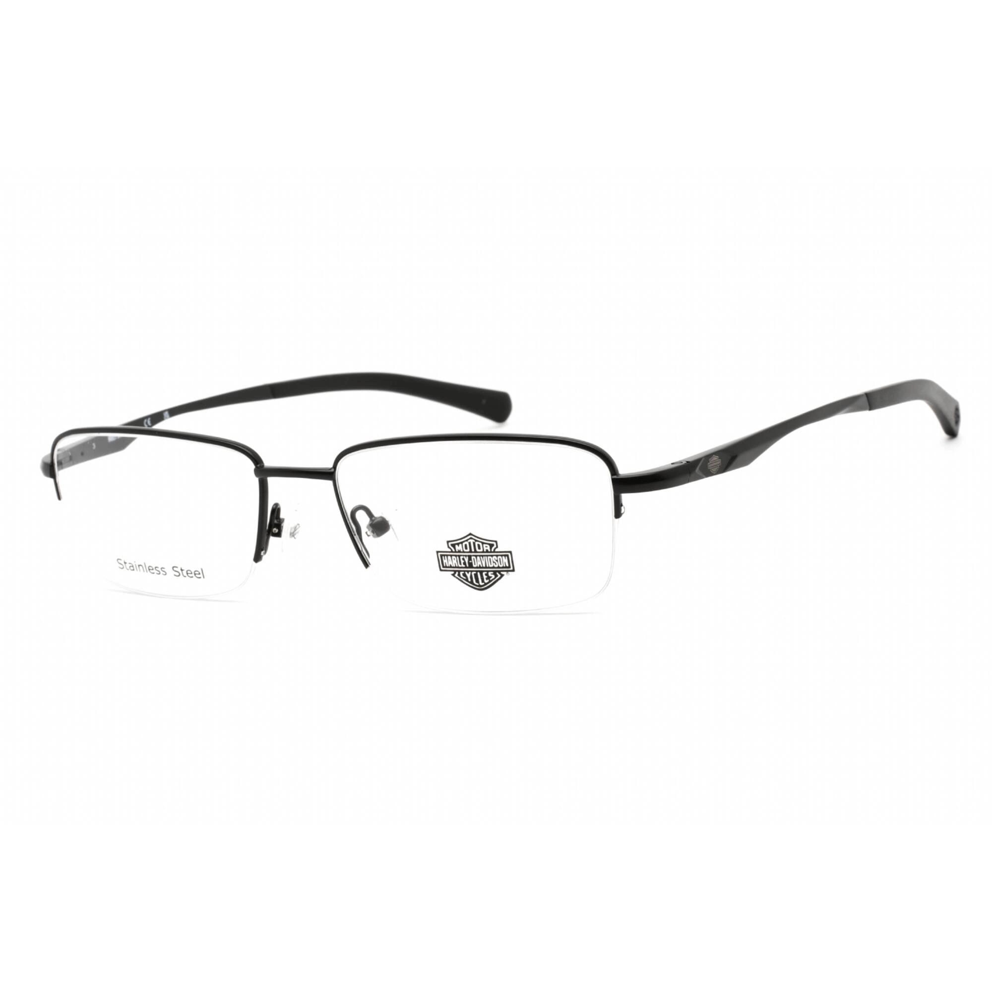 Harley Davidson Women's Eyeglasses - Matte Black Metal Rectangular Frame | HD0820 002