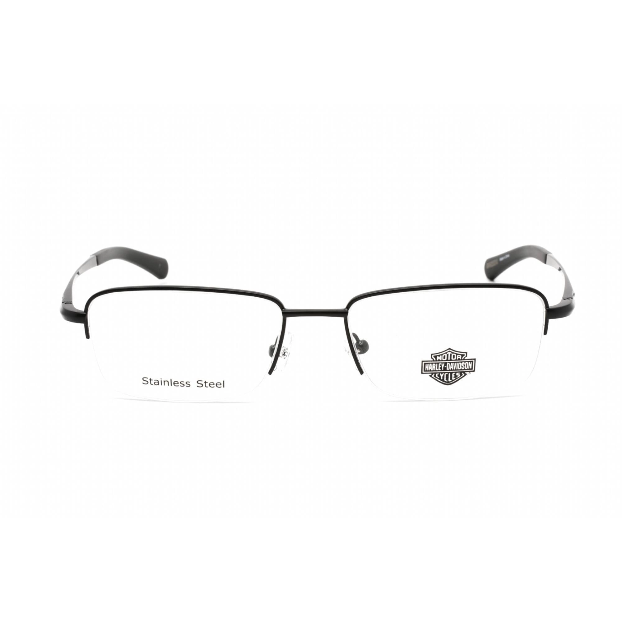 Harley Davidson Women's Eyeglasses - Matte Black Metal Rectangular Frame | HD0820 002