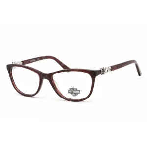 Harley Davidson Women's Eyeglasses - Shiny Bordeaux Plastic Cat Eye Frame | HD0554 069