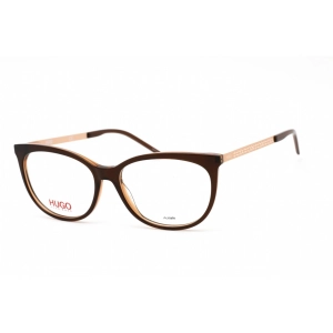 Hugo Women's Eyeglasses - Clear Lens Brown Acetate Cat Eye Frame | HG 1082 009Q 00