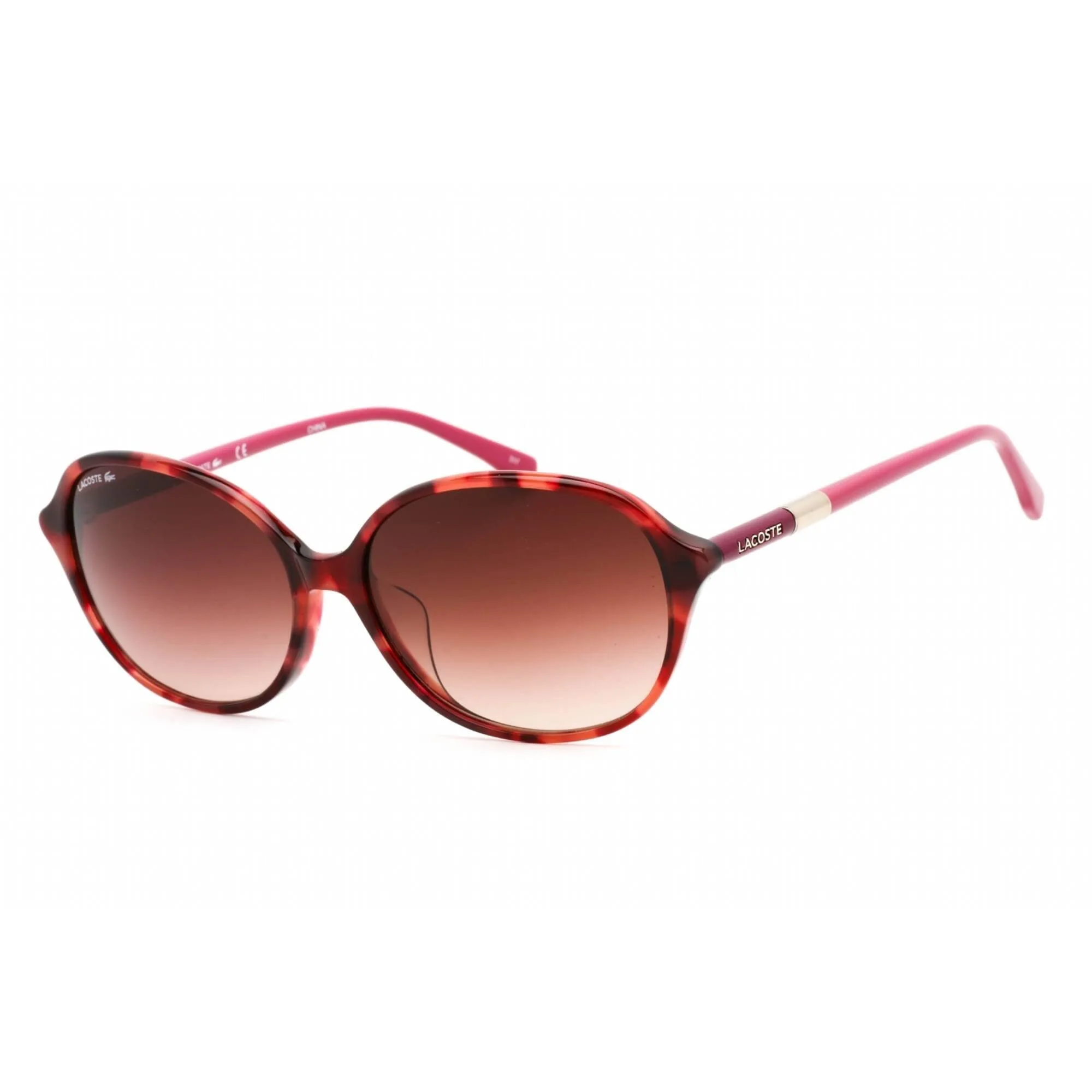 Lacoste Women's Sunglasses - Full Rim Pink Havana Plastic Oval Frame | L854SA 220