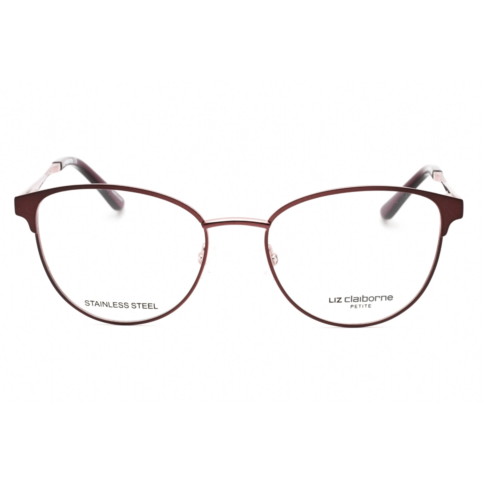 Liz Claiborne Women's Eyeglasses - Plum Metal Cat Eye Full Rim Frame | L 462 00T7 00