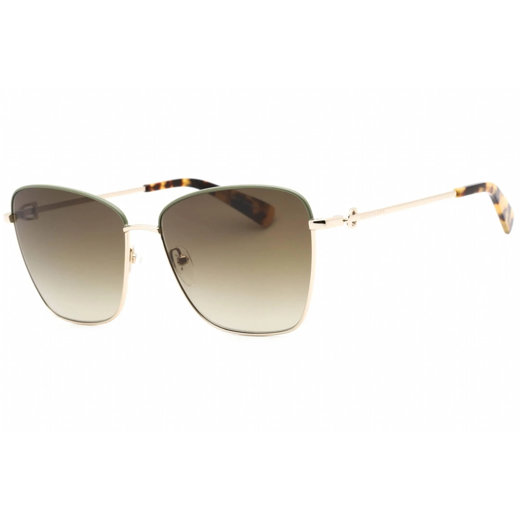 Longchamp Women's Sunglasses - Khaki Lens Gold Cat Eye Shape Metal Frame | LO153S 712