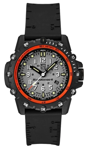 Luminox Commando Frogman CARBONOX Gray Dial Black Rubber Strap Date Divers Quartz Mens Watch XS.3301