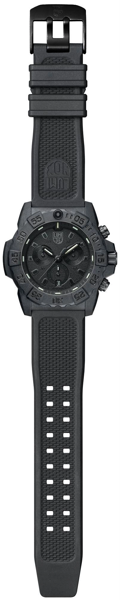 Luminox Navy SEAL Chronograph CARBONOX Black Dial Black Rubber Strap Date Divers Quartz Mens Watch XS.3581.BO