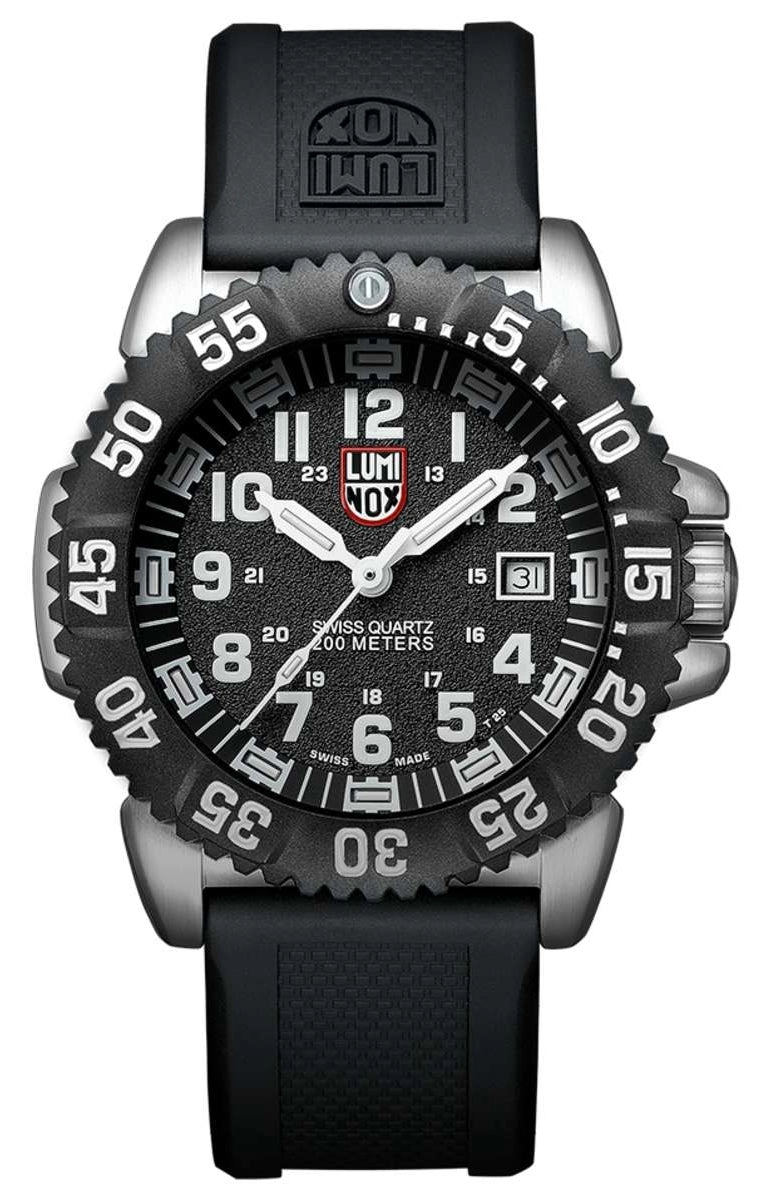 Luminox Navy SEAL Colormark Stainless Steel Black Dial Black Rubber Strap Date Divers Quartz Mens Watch XS.3151.NV.F