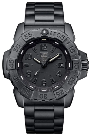 Luminox Navy SEAL Ion Plated Stainless Steel Black Dial Date Divers Quartz Mens Watch XS.3252.BO.L