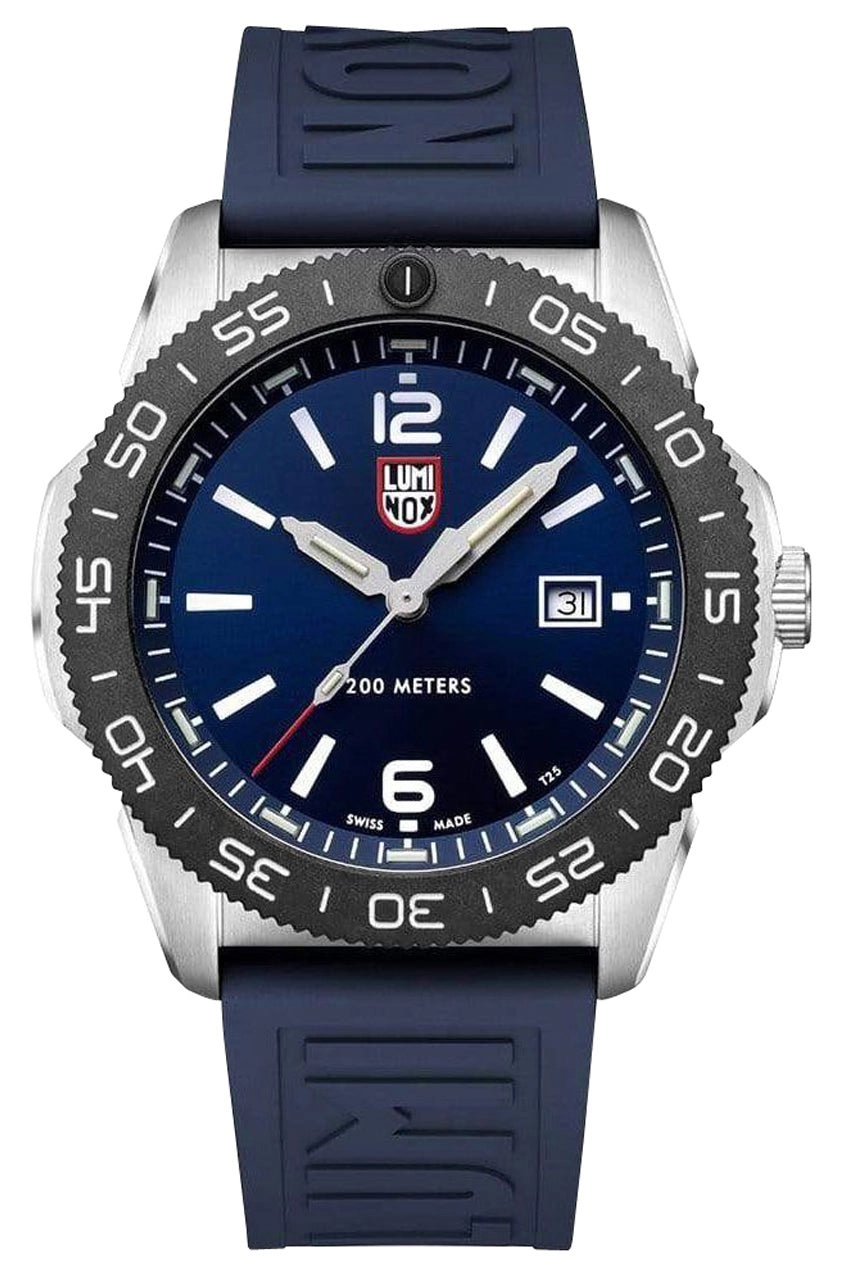 Luminox Pacific Diver Stainless Steel Blue Dial Blue Rubber Strap Date Divers Quartz Mens Watch XS.3123.DF