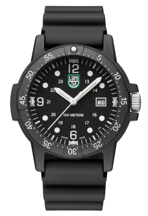 Luminox Sea Bass CARBONOX Black Dial Black Rubber Strap Date Quartz Mens Watch X2.2001