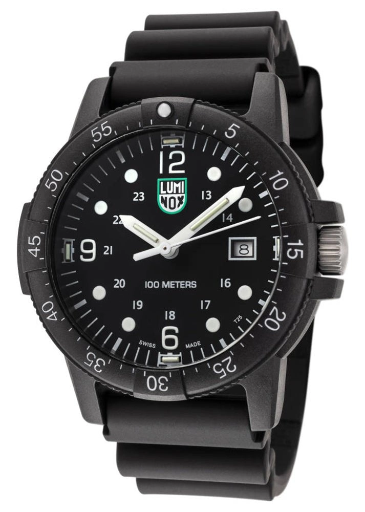 Luminox Sea Bass CARBONOX Black Dial Black Rubber Strap Date Quartz Mens Watch X2.2001