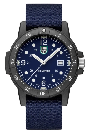Luminox Sea Bass CARBONOX Blue Dial Blue rPET Strap Date Quartz Mens Watch X2.2003.ND