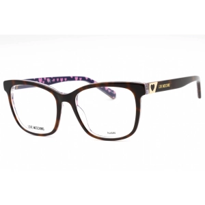 Moschino Love Women's Eyeglasses - Havana Plastic Rectangular Frame | MOL585 0086 00