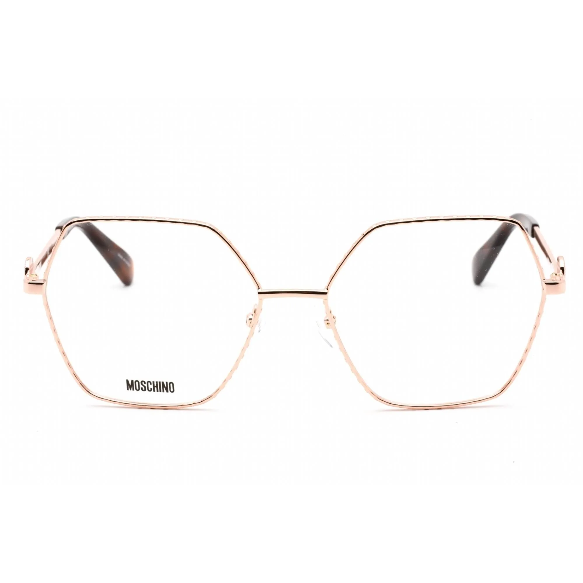 Moschino Women's Eyeglasses - Gold Copper Geometric Full Rim Frame | MOS593 0DDB 00