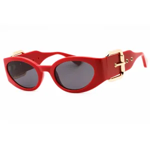 Moschino Women's Sunglasses - Red Plastic Oval Frame Grey Lens | MOS154/S 0C9A IR