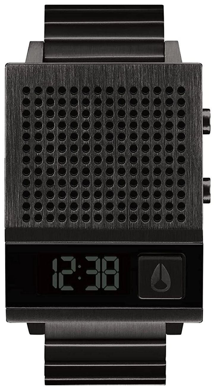 Nixon Dork Too Black Stainless Steel Black Dial Digital Quartz Mens Watch A1266-001 - Broken Box