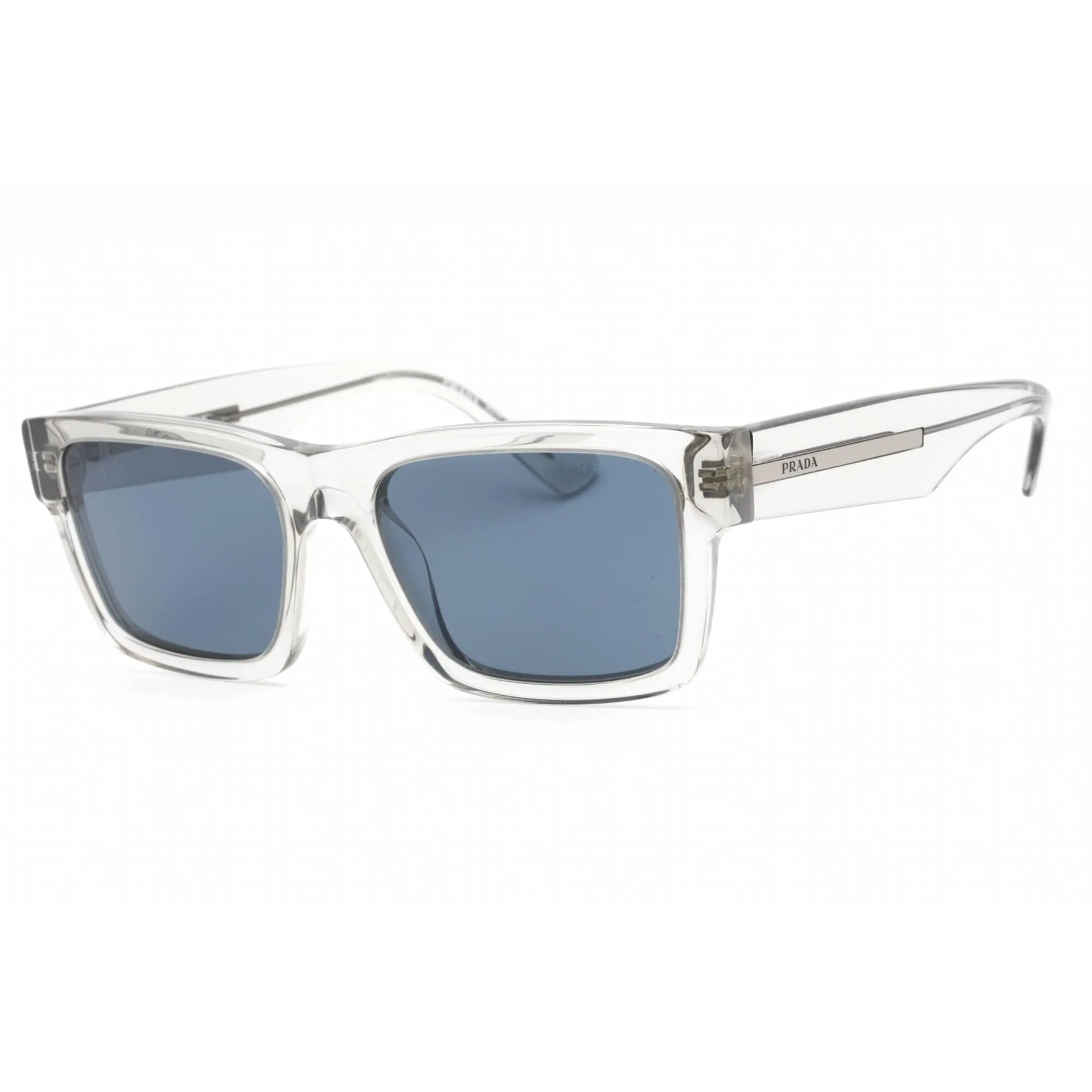 Prada Women's Sunglasses - Transparent Grey Plastic Frame Blue Lens | 0PR 25ZS U430A9
