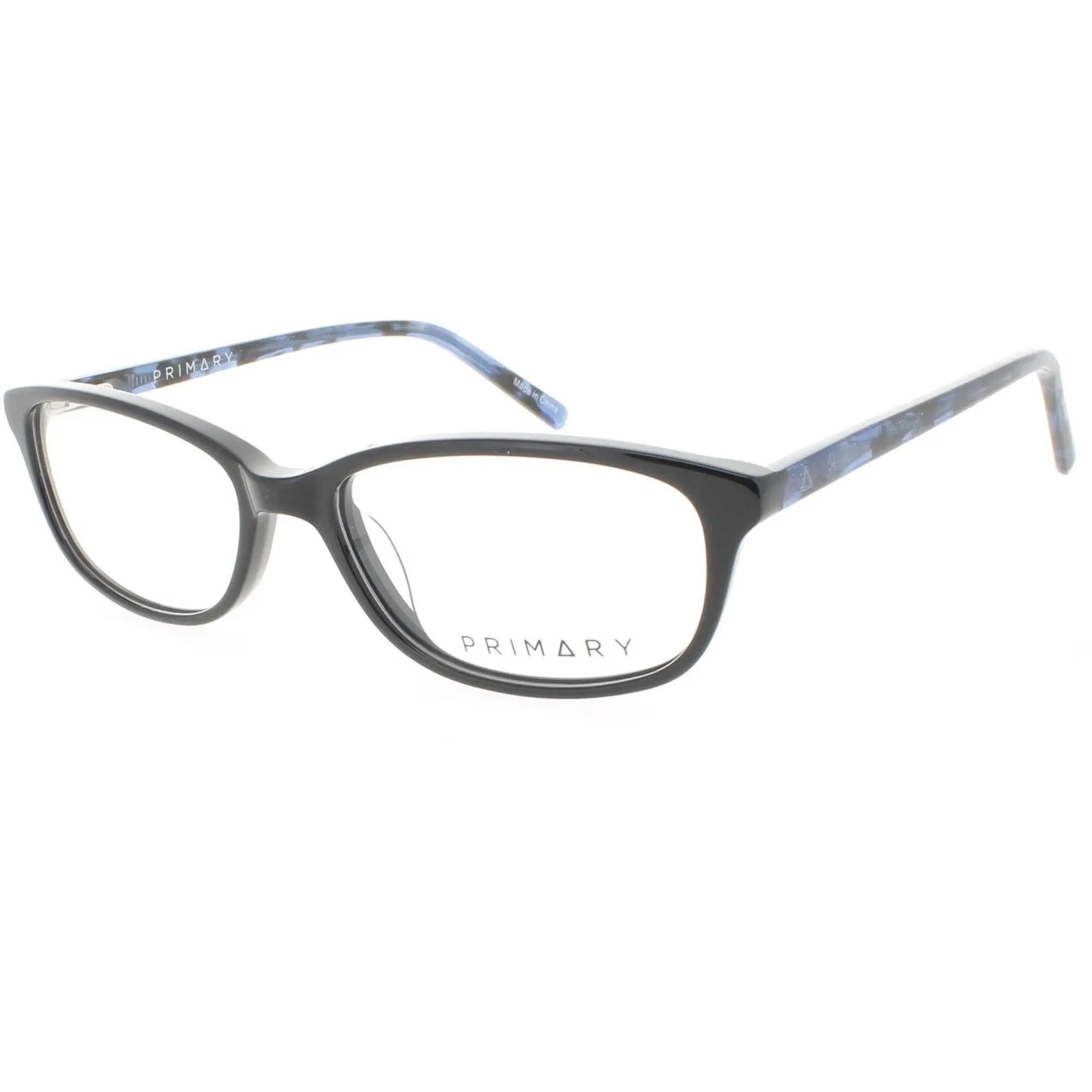 Primary Women's Eyeglasses - Demo Lens Plastic Full Rim Rectangular Frame | 1060 BLACK